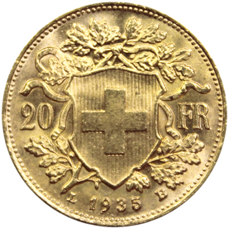 20 Francs Suisse - verso